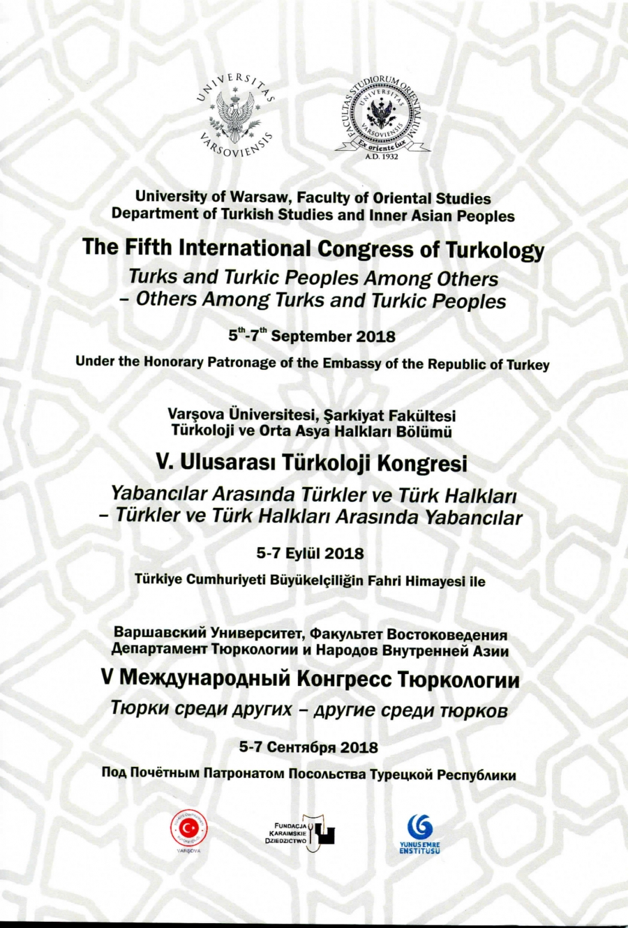 Fundacja partnerem V Międzynarodowego Kongresu Turkologicznego